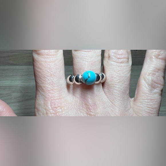 Designer Signed Jay King Sterling Silver Iron Mountain Turquoise Ring, Size 10 - Picture 8 of 10